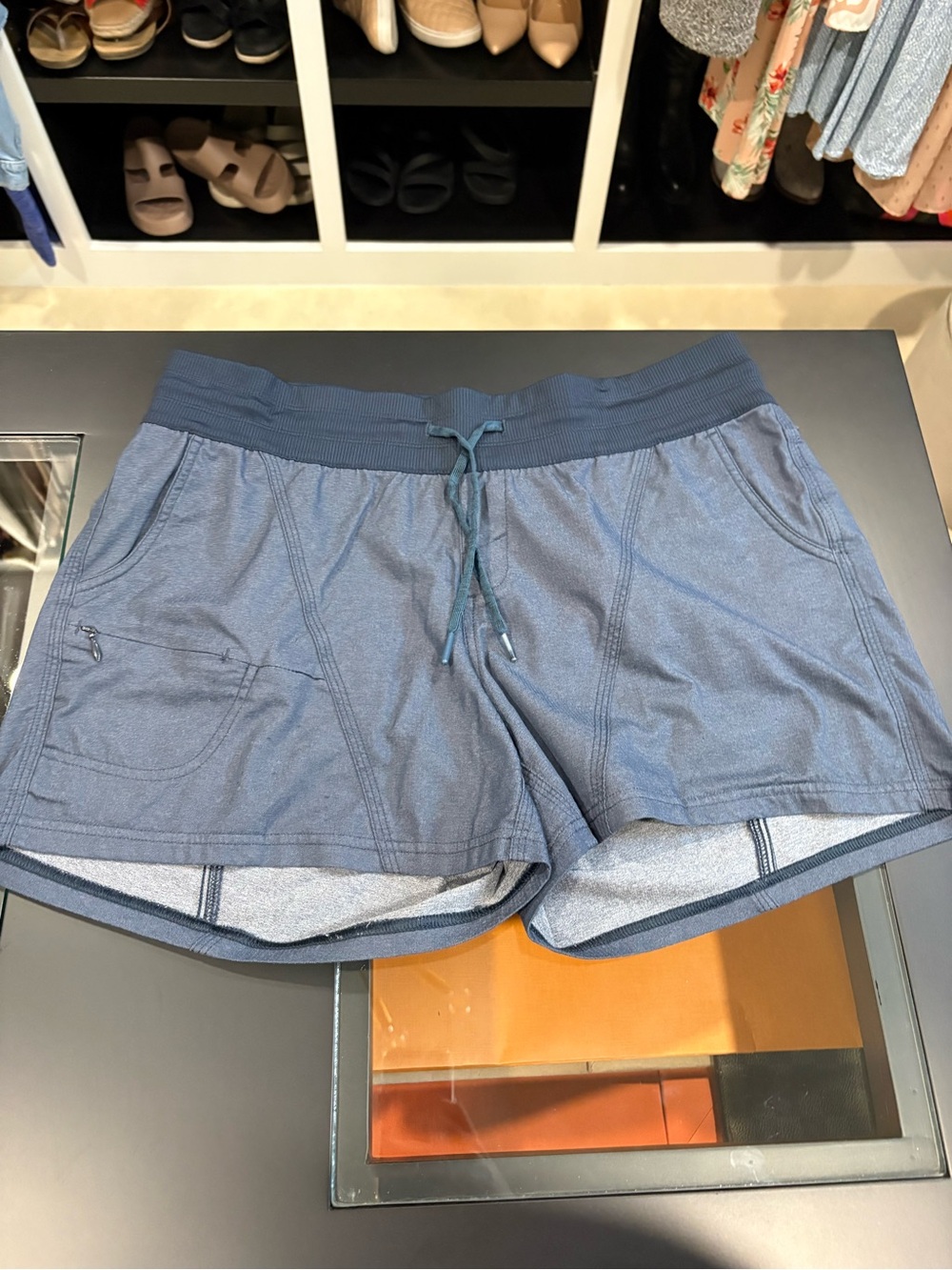 The North Face Women's Blue Drawstring Athletic Shorts